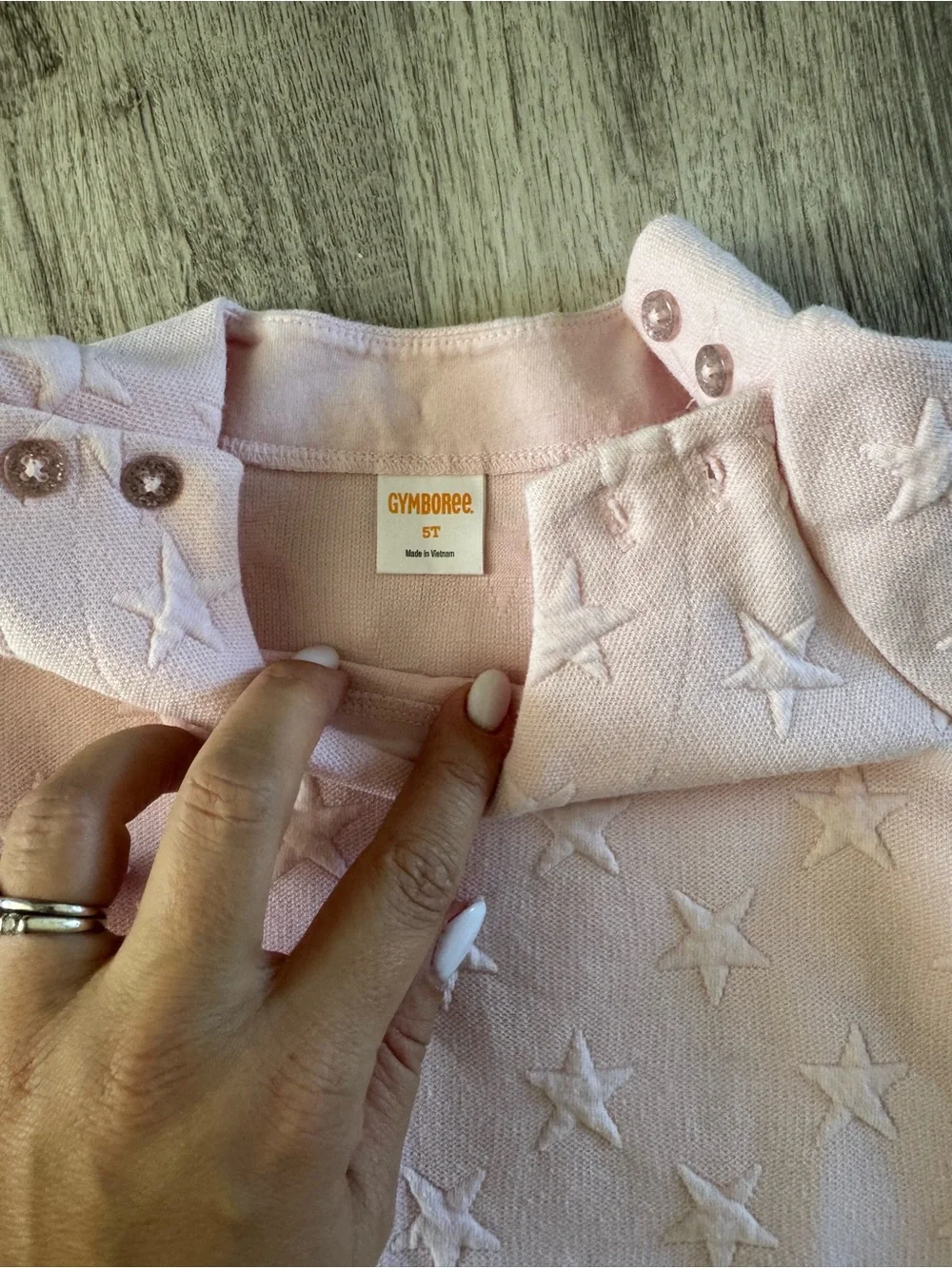 Gymboree Light Pink Star Knit dress with Shoulder Buttons